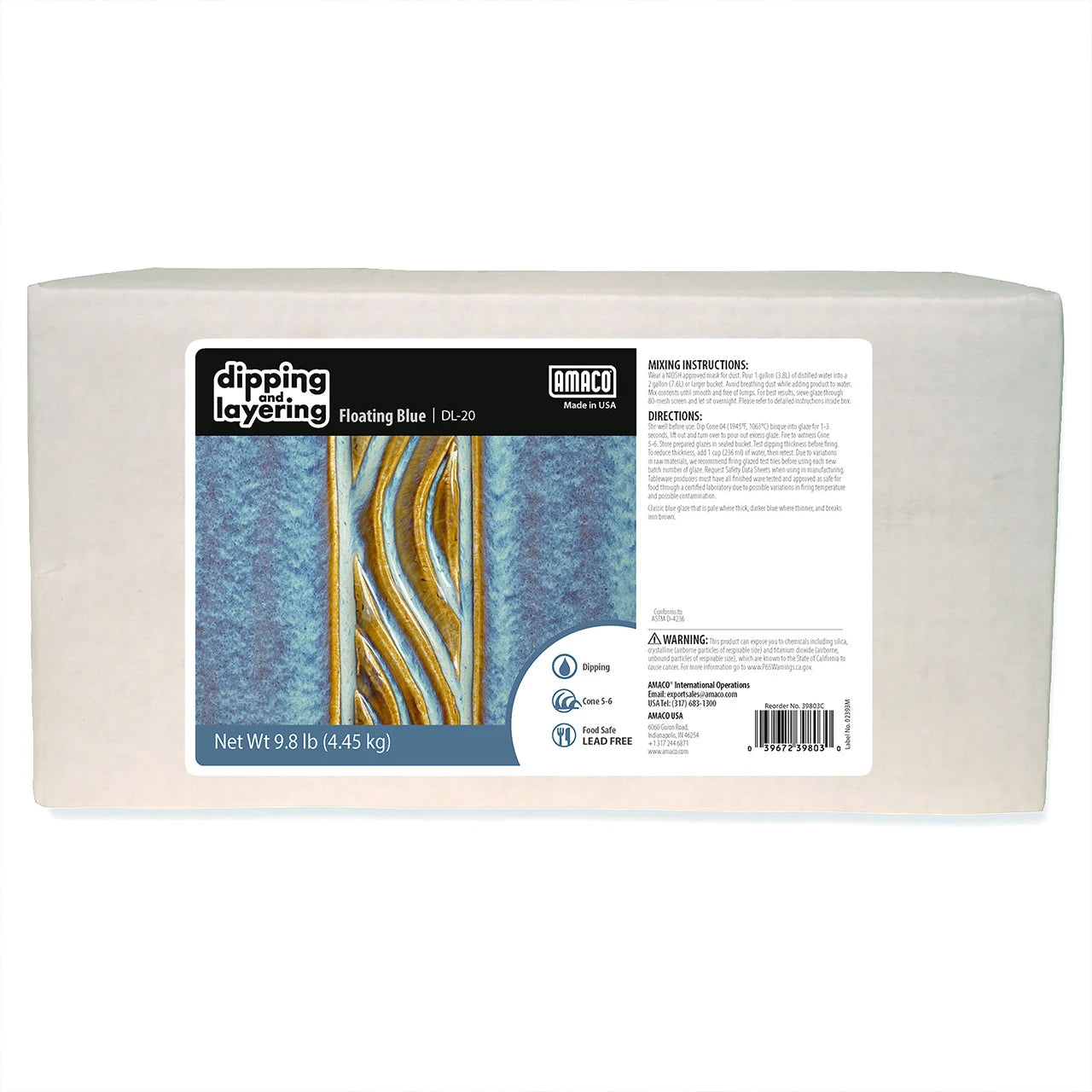 Amaco DL-20 Steinzeugglasur Floating Blue