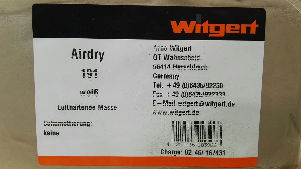 Witgert Airdry 191, lufttrocknender Ton, weiß 2,5 kg