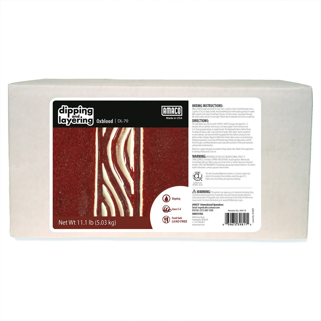 Amaco DL-70 Steinzeugglasur Oxblood  