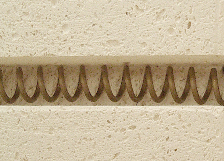 Heizspirale in Rillenstein Nahaufnahme