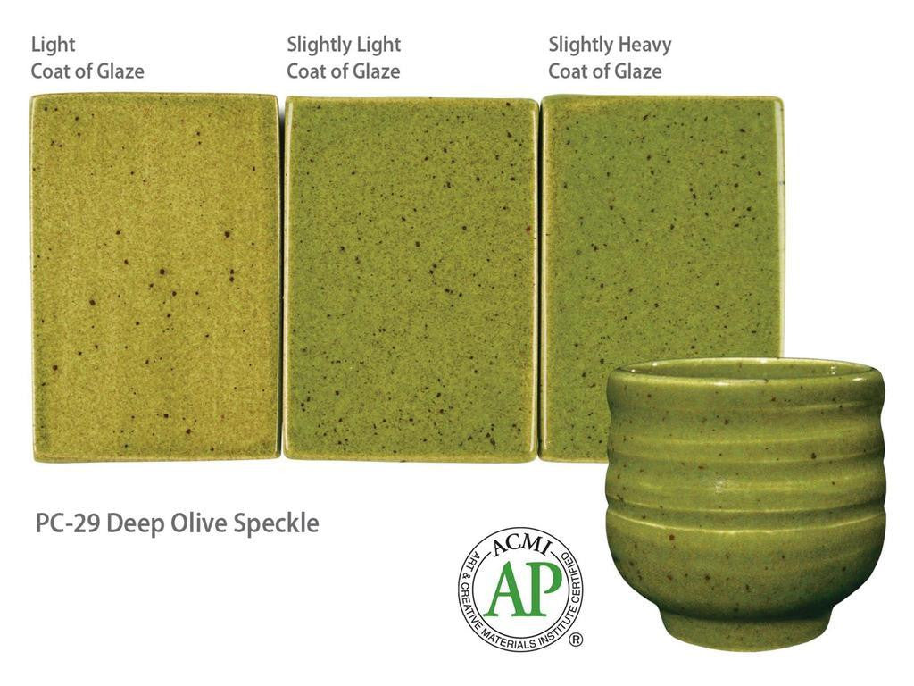 Amaco PC-29 Steinzeugglasur Deep Olive Speckle