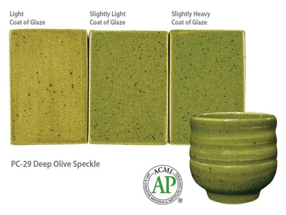 Amaco PC-29 Steinzeugglasur Deep Olive Speckle